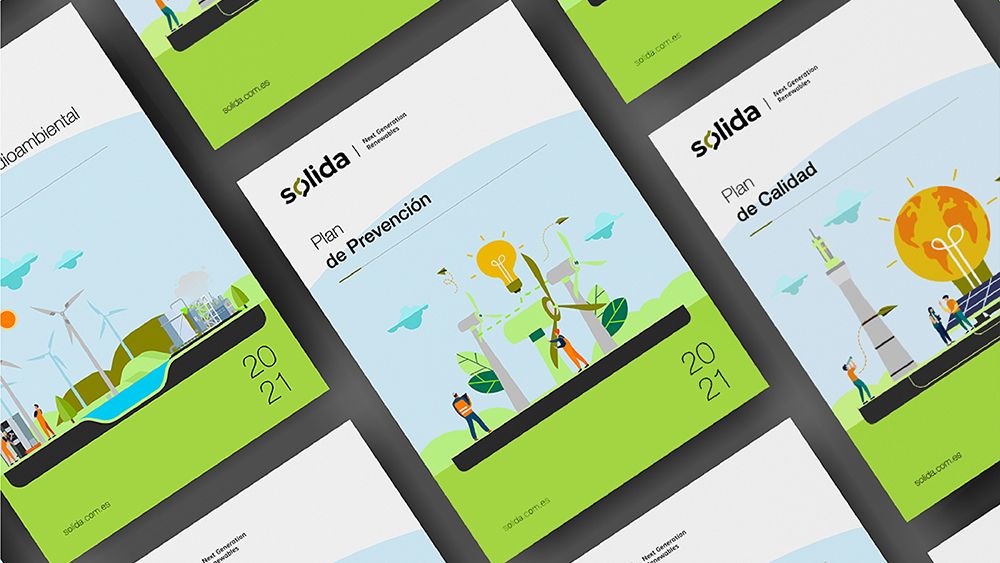Catálogos Sólida con ilustraciones vista aérea