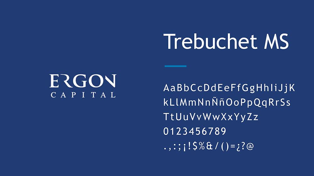 Tipografia de la marca Ergon Capital