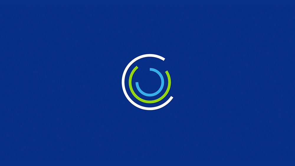 Logo de The global College con fondo azul
