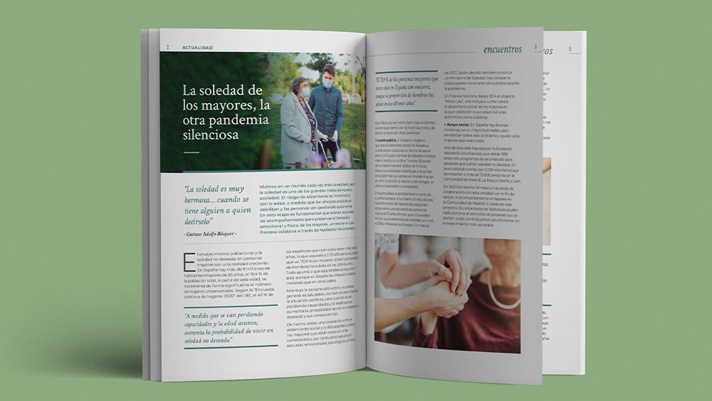 Interior de la revista "Encuentros" de Parcesa