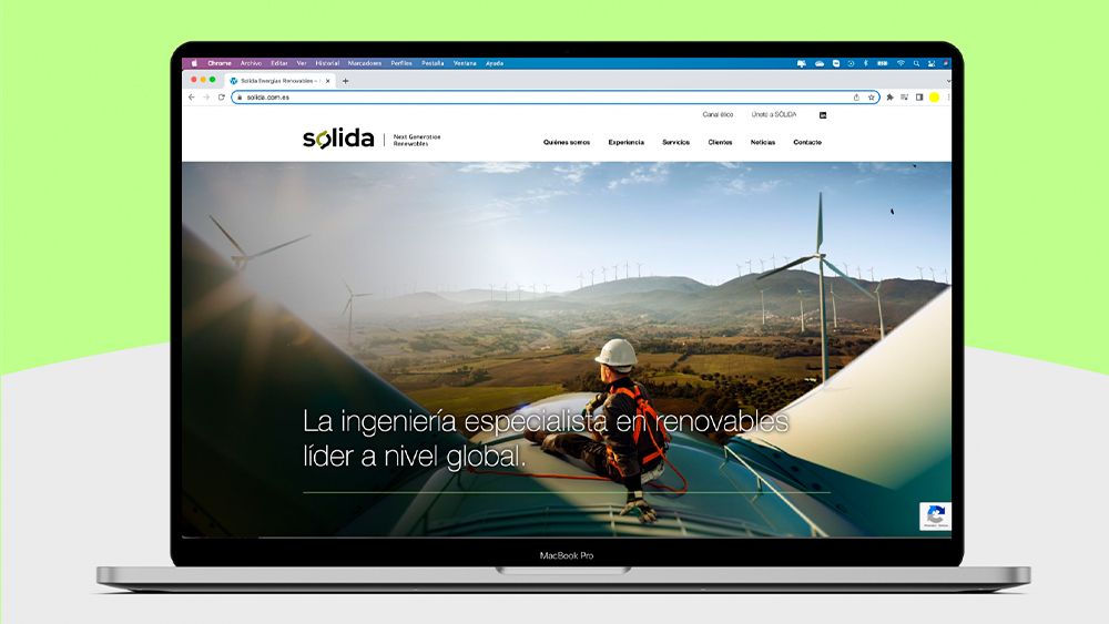 Sólida mockup web
