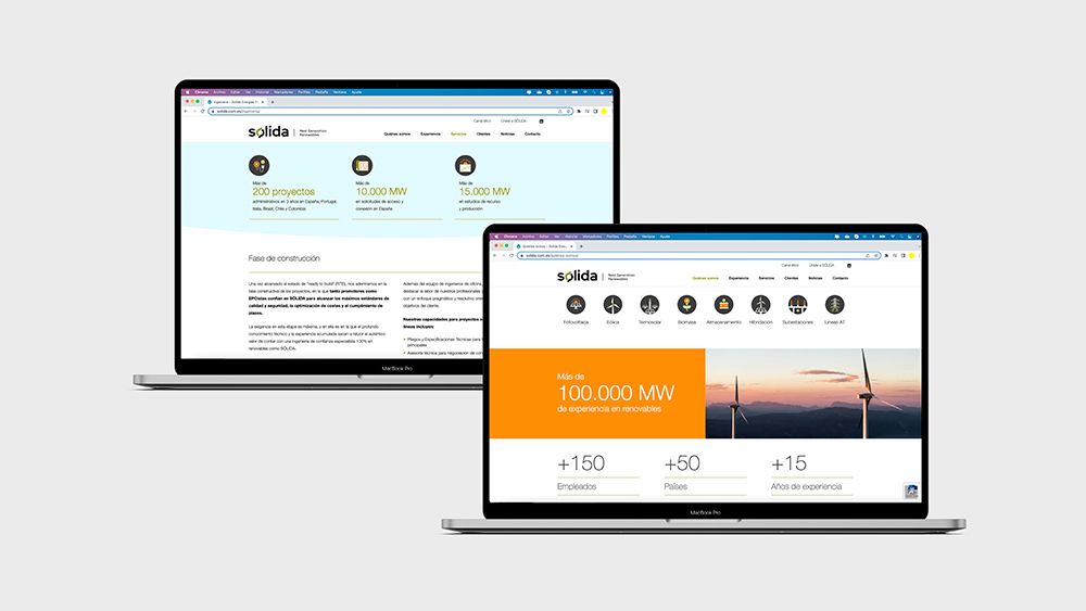 Sólida mockup web