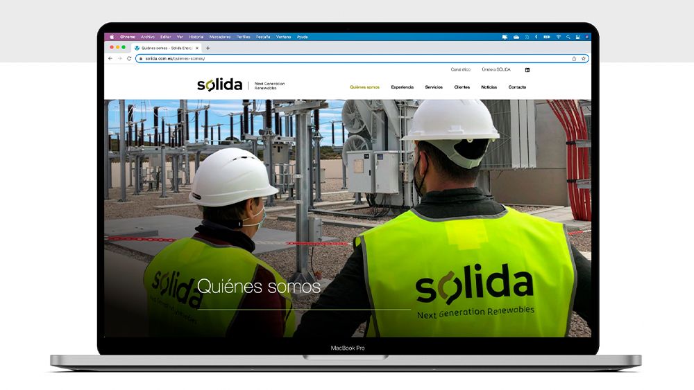 Sólida mockup web