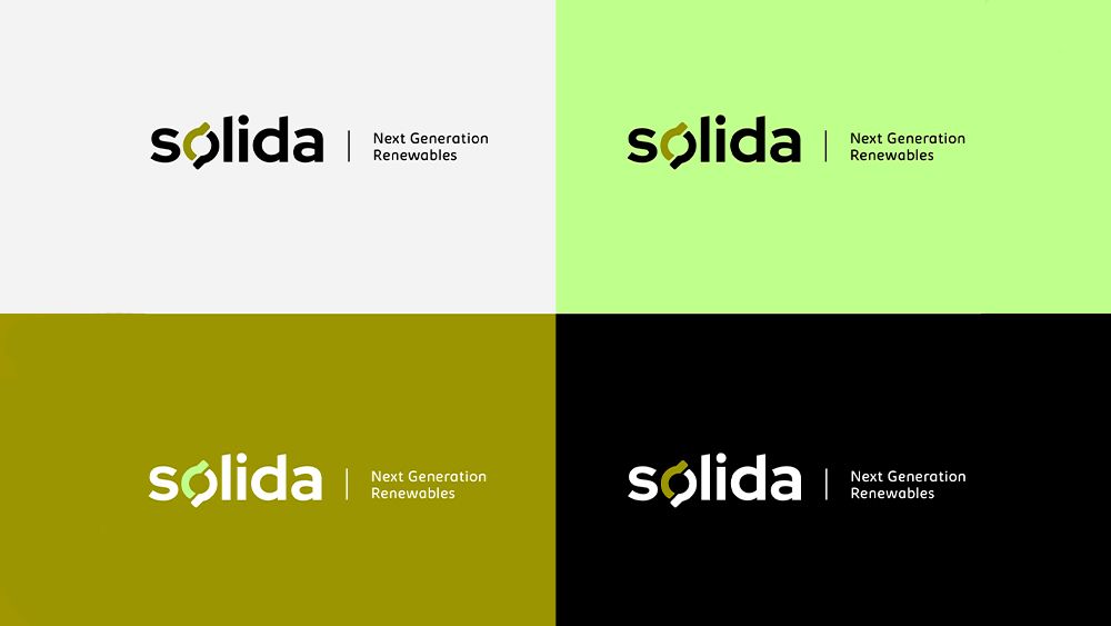 Sólida claim y logo colores